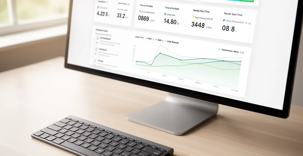 Écran affichant des métriques de vitesse de chargement web
